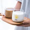 Tazze 480mL Chic Sun Glass Mug Colazione Latte Succo Tazza da caffè Manico trasparente resistente al calore Amanti degli articoli per bicchieri Regalo di coppia