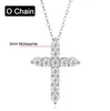 Pendentif croix de jésus incrusté de couleur D Moissanite S925, collier plaqué or blanc 18 carats en argent pour femmes, bijoux de mariage