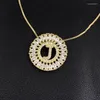 Pendant Necklaces Brazil Top Sale Mandala De Letra Collar Letter J Necklace Gold Color Initial Chain Cubic Zirconia English Jewelry