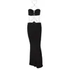 Casual Dresses Evening Dress Low Collar Chest Wrap Backless Maxi Hollow Chain Halter Bodycon Women Long Club Wear Vestidos