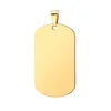 Blank Rectangle Pendant fit Link Bead Chain Stainless Steel Military Army Dog Tags Gold Black Blue Laser Engravable Metal Pet ID Card DIY Necklace Making Accessories