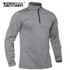 T-shirts pour hommes TACVASEN SpringFall Thermal Sports Sweater Hommes 14 Zipper Tops Respirant Gym Running T-shirt Pull Homme Activewear 230309