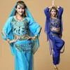 Bühnenkleidung Stil Bauchtanz Kostüm Bollywood Kleid Damen Langarm Bauchtanz Set Tribal