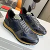 New Rivet Camouflage Running Shoes Suede Stud Stylist shoes Men Sneakers Checkered Studded Flats Mesh Camo Fashion Trainers 38-46