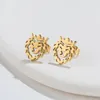 Wholesale Small Tiny Stainless Steel Stud Earring Animal Tiger Lion Head Earrings for Women Men Jewelry Gift