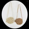 Borse da sera Borsa tessuta Thailandia Borsa da vacanza Borsa a tracolla Tassel Small Round Beach Straw