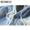 Mens Hoodies Sweatshirts RUIHUO Single Breasted Tie Dye Hoodie Clothing Harajuku For M5XL Autumn Arrivals 230308