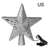 Christmas Decorations 3D Glitter Lighted Star Tree Toppers With Built-in Rotating LED Snowflake Projector Lights Xmas For Festive Hollow