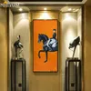 Peintures Classique Moderne Orange Horse Racing Toile Imprimer Peinture Affiche Art Photos pour Entrée Grande Taille Décor À La Maison 230308