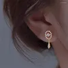 Dangle Earrings Trendy French Simple Crystal Tassel Stud For Women Girls Light Luxury Drop Temperament Wedding Jewelry Gift