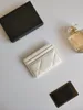 Luxe C Mode Femme Mignon Porte-cartes Modèle classique Caviar matelassé Gros matériel d'or Petit Mini Noir Big Matériel Portefeuille Designer Pebble Cuir avec boîte