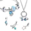 925 Sterling Silver Dangle Charm Novo Silver Color Series Ocean Série de Tartaruga Tarrta Caranguejo FIT Pandora Charmos Bracelet Acessórios de jóias DIY