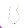 Подвесные ожерелья черное хрустальное двойное ожерелье женские ювелирные украшения подарок моды 2023 Продукт