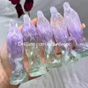 Fluorite Blessed Virgin Mary Statue Carving Religious Art Rainbow Yttrium Fluorite Gemstone Madonna Sculpture Praying Natural Quartz Crystal Our Lady Figurine