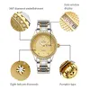 Armbanduhren Liebhaberuhren Wasserdichte leuchtende Goldstahluhr für Herren Top Luxusband Diamant Herren Iced Out Uhr Chronograph