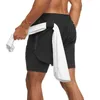 Short de course Double couche pour hommes, pantalon de survêtement 2 en 1, pantalon d'entraînement, de Fitness, de plage, à séchage rapide