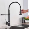 Other Bath Toilet Supplies Matte Black Kitchen Faucet Deck Mounted Mixer Tap 360 Degree Rotation Stream Sprayer Nozzle Sink Cold Taps 230308