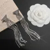 Designer Tassel Earrings Earings Dangle Luxury Chandelier Jewelry Diamond Letter Love silver Earing Design For Women Vintage European Lover Party Accessory