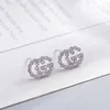60% de réduction 2023 Nouveaux bijoux de mode de luxe de haute qualité pour les mêmes boucles d'oreilles en diamant doubles sont à la mode et droites