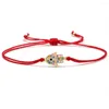 Bracelets de charme mignon petit multicolore cubique zirconi hamsa bracelet de chance de la main