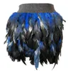 Skirts Design Party Event Plumage Women Harajuku Sexy Lingerie Gothic Harness Garters Belt Swan Feather Skirt 230308