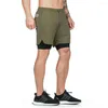 Fitnessstudio-Bekleidung Herren-Körpertraining 2-in-1-Shorts Workout Laufen 7" kurz mit Handtuchschlaufe D40t