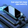 Built-in cables Two-way Fast Charging Power Banks with Flashlight Mobile Phone Digital Display External Battery for Xiaomi Samsung