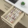 Storage Holders Racks 4Tier Drawer Spice Organizer Expandable Acrylic Spice Rack Tray Seasoning Bottle Storage Rack Kitchen Pantry Organization Shelf 230309