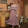 Casual Dresses Toleen Elegant Women Plus Size Stor maxi 2023 Summer Pink Ruffled ärm överdimensionerade långa kvällsfestfestivalkläder