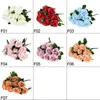 Ghirlande di fiori decorativi 10 teste Bouquet di rose Seta rossa rosa bianca artificiale per la decorazione di nozze Mazzi di fiori per la sposa Disposizione della casa