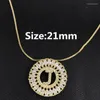 Pendant Necklaces Brazil Top Sale Mandala De Letra Collar Letter J Necklace Gold Color Initial Chain Cubic Zirconia English Jewelry