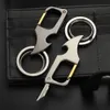 Nyckelringar Mini Knifechain Foldbar Personlig bokstäver Multifunktionell flasköppnare Bil Key Holder Chain Men Keyring K412