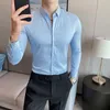 Męskie koszule Długie rękawie Mężczyźni Ubierz koszule Proste wszystkie dopasowanie Business Formal Wear Slim Fit Casual Office Bluzja Homme Plus Size 5xlm 230309
