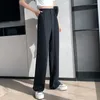 Calças femininas Capris Casual Cintura alta calças largas de perna larga para mulheres Primavera Summer Feminino calças do chão