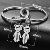 Nyckelringar Personlig Baby Keychain Family Gifts Anpassade namn Datum pojkar flickor för nyfödda par Keyring rostfritt stål Keyring P031