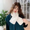 Écharpes femmes hiver épaissir peluche fausse fourrure écharpe col solide châle cou plus chaud haussements d'épaules tricoté foulard Long Wrap