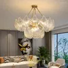 Żyrandole postmodernistyczne proste lekki luksusowy żyrandol lampa salonu retro z kutego żelaza szklana skorupa krystaliczna jadalnia sypialnia