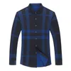 Herren-Freizeithemden, hochwertige Herrenhemden, Slim-Fit-Seidenhemd, Frühlings-Langarm-beiläufige karierte Hemden, Camisa Masculina C728 230308