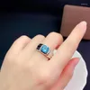 Cluster Rings Est Man Ring Muscular Character Natural Blue Topaz 7x7mm Size Gemstone Real 925 Silver Fine Jewelry Birthday Party Gift