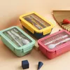 Fashion Microwave Split Lunch Box Portable Food Container Healthy Plastic Seal Up Bento Boxes Lunchbox With Cutlery RRA