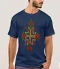 Mäns T-skjortor traditionella etiopiska ortodoxa Cross Design T-shirt. Summer Cotton Short Sleeve O-Neck Mens Shirt S-3XL