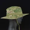 Chapéus de aba larga mege camuflagem tática Bonnie Hat dos EUA Exército Militar ao ar livre Hunting Caminhada Panamá verão Sun Bucket Cap Airsoft Paintball Gear R230308