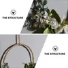 Fiori decorativi Ghirlanda Cerchio Fiore floreale Porta Muro Matrimonio Metallo Giglio Decor Hanging Greenery Ghirlande Garlandspring Front Rose Adorment