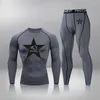 Roupa térmica masculina Roupa de ginástica de ginástica de ginástica conjunta