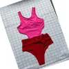 Kvinnors badkläder Kvinnor Sexig One Piece Swimsuit Push Up Lace Bow Tie Tank Bodysuit Brazilian Patchwork Backless 2023 Baddräkt