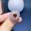 KJJEAXCMY Fine Jewelry S925 Sterling Silver Incrusté Naturel Garnet Girl Vintage Ring Support Test Style Chinois Avec Boîte
