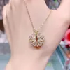 Catene Design Cuore Quadrifoglio Collana con ciondolo magnetico per donne Ragazze Moda Zircone Acciaio al titanio Gioielli regalo di Natale