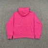 Mens Hoodies Sweatshirts Young Thug Pink Sp5der 555555 Hoodie Men Women 1 1 High Quality Foam Print Spider Web Graphic 555555 Pullovers 230309