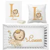 Bettwäsche-Sets LVYZIHO Niedlicher Doodle-Löwe mit Blumenillustration, Baby-Bettwäsche-Set, Geburtstagsgeschenk, Kleinkind-Geschenk, Bettwäsche-Set, Babyparty-Bettwäsche 230309