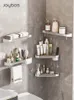 Bathroom Shelves Bathroom Shower Shelf No Drill Wallmounted Corner Shelf Organizer Luxury Plastic Bathroom Shower Holder Bathroom Organizer 230309